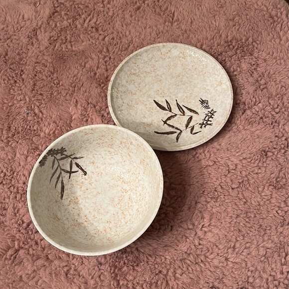 Other - Large Pottery Bowl with Matching Plate In EUC